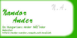 nandor ander business card